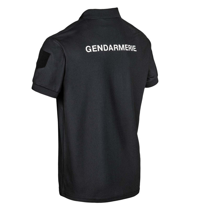 Polo noir Gendarmerie - cooldry anti humidité - maille piquée - DCA FRANCE