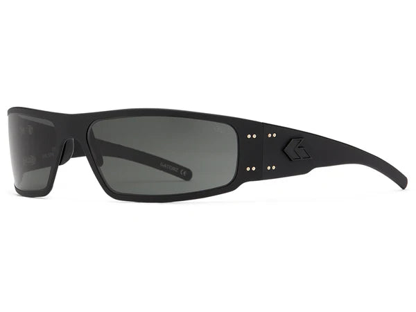 Lunettes de soleil Magnum OPz (polarisée optimisé) - Noir anodisé avec logo noir / Fumer OPz