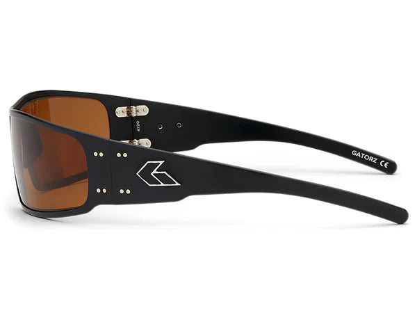 Lunettes de soleil Magnum polarisée - Noir anodisé avec logo argenté / Marron polarisé