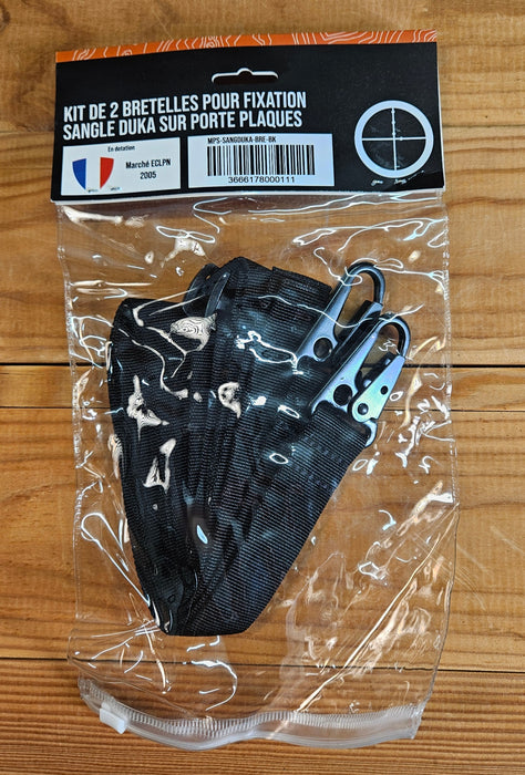Kit de 2 Bretelles Noir pour Fixation Sangle DUKA sur Porte Plaques - OCCASION