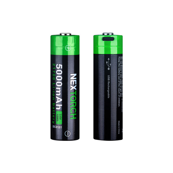 Batterie rechargeable 21700 3.6V 5000 mAh avec port USB type-C