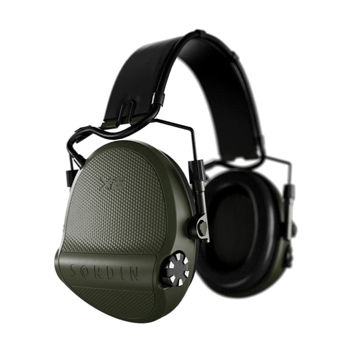 Casque anti-bruit Suprême X2 avec serre-tête cuir noir et anneaux d'hygiène en mousse - Vert Olive - Sordin