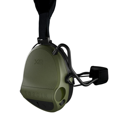 Casque anti-bruit Suprême X2 avec serre-nuque tissu noir et anneaux d'hygiène en gel - Vert Olive - Sordin
