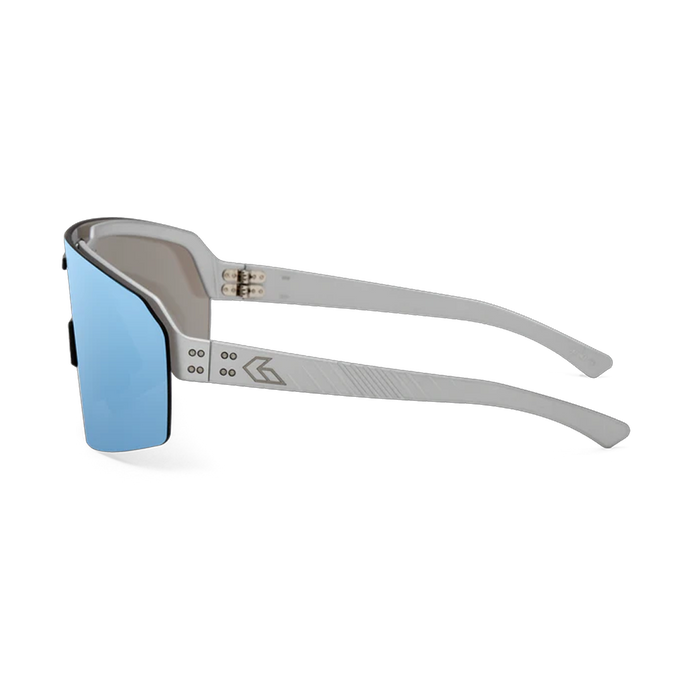 Lunettes de soleil Havok ANSI Z87 + Miroir Bleu fumé - Cerakote Blanc avec logo gravé / Fumé