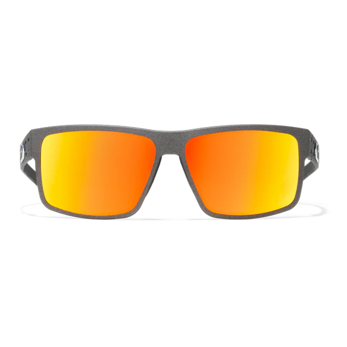 Lunettes de soleil Rig Opz (polarisé optimisé) - Cerakote Graphite avec logo argenté - Miroir Sunburst optimisés Polarisé
