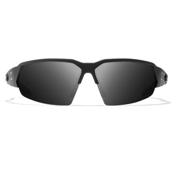 Lunettes balistiques Tactis - Noir avec logo noir - Verres Smoke antibuée