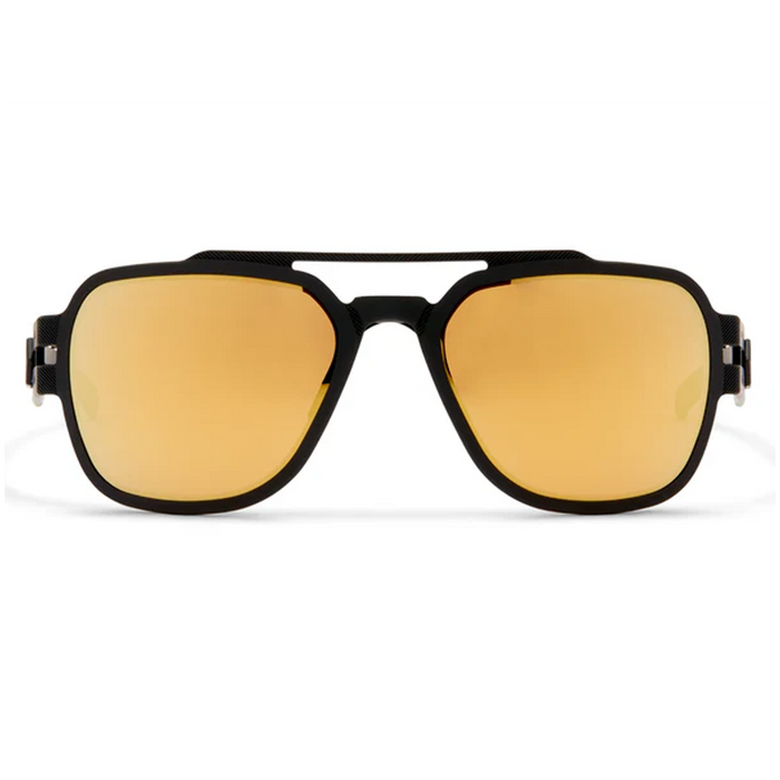 Lunettes de soleil Stark Polarisé - Anodisé Noir avec logo noir / Miroir Gold polarisé