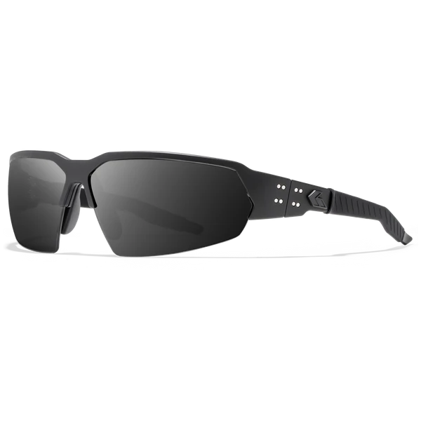 Lunettes balistiques Tactis - Noir avec logo noir - Verres Smoke antibuée