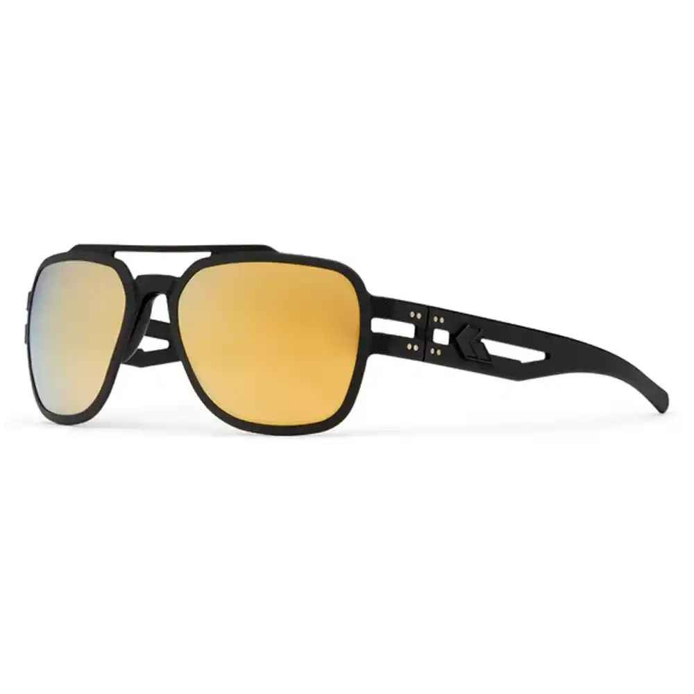 Lunettes de soleil Stark Polarisé - Anodisé Noir avec logo noir / Miroir Gold polarisé