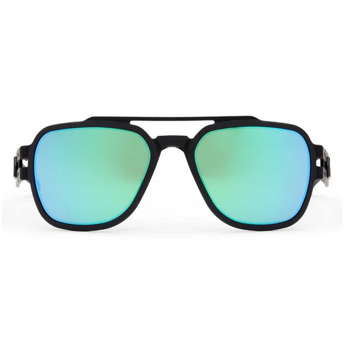 Lunettes de soleil Stark Polarisé - Anodisé Noir avec logo noir / Miroir Vert polarisé