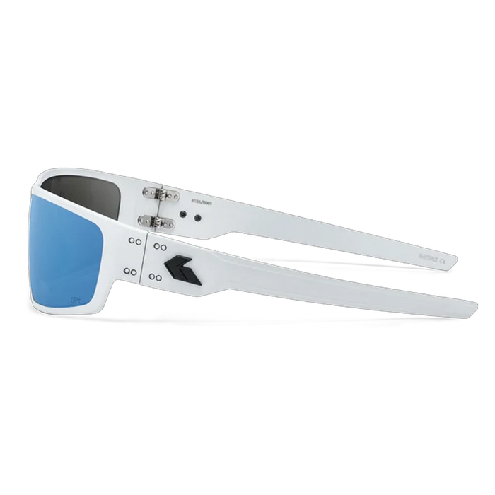 Lunettes de soleil Warhawk Opz (polarisé optimisé) - Cerakote blanc / Miroir Bleu Fumés optimisés Polarisés
