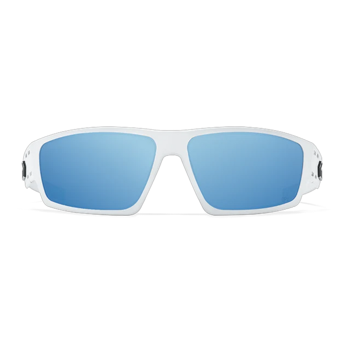 Lunettes de soleil Warhawk Opz (polarisé optimisé) - Cerakote blanc / Miroir Bleu Fumés optimisés Polarisés