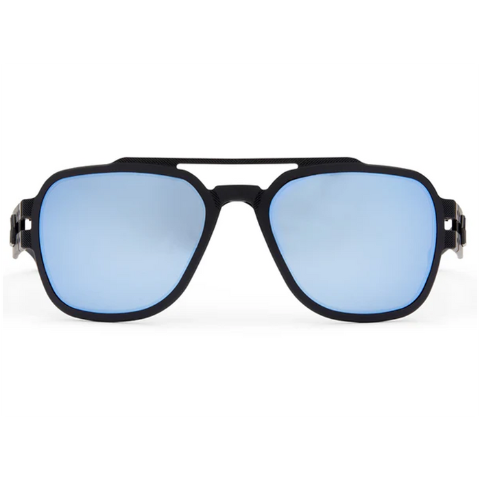 Lunettes de soleil Stark Polarisé - Anodisé Noir avec logo noir / Miroir Bleu polarisé