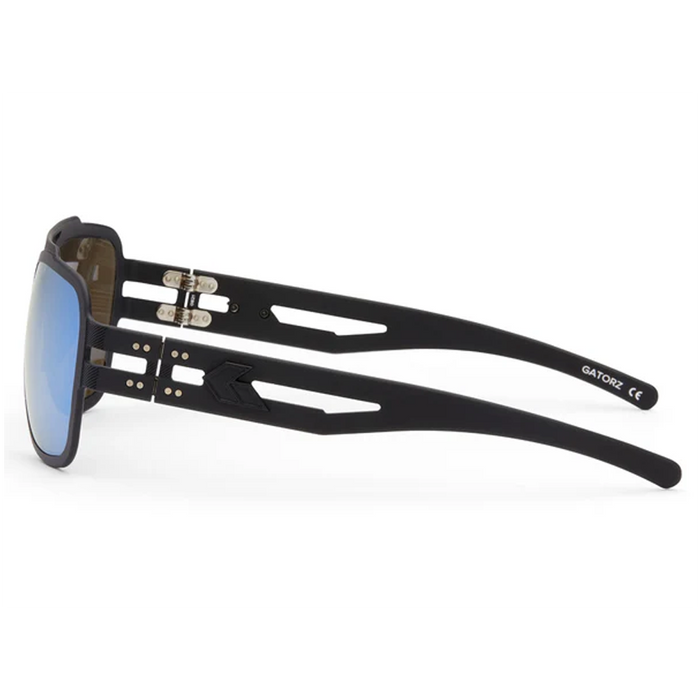 Lunettes de soleil Stark Polarisé - Anodisé Noir avec logo noir / Miroir Bleu polarisé