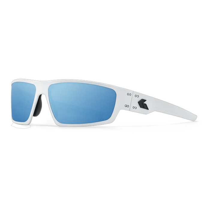 Lunettes de soleil Warhawk Opz (polarisé optimisé) - Cerakote blanc / Miroir Bleu Fumés optimisés Polarisés