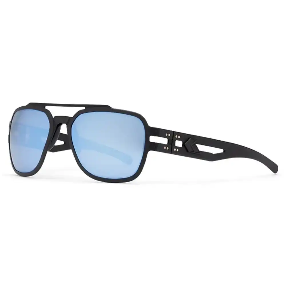 Lunettes de soleil Stark Polarisé - Anodisé Noir avec logo noir / Miroir Bleu polarisé