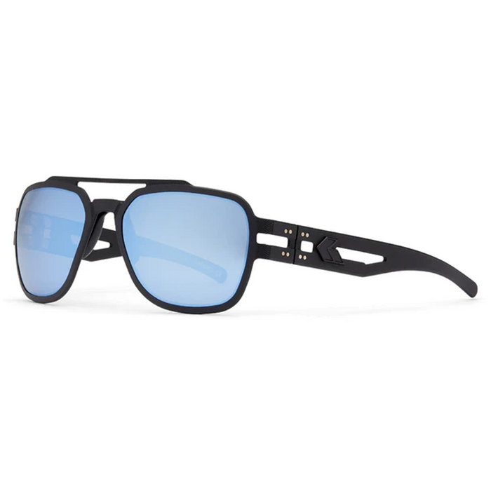 Lunettes de soleil Stark Polarisé - Anodisé Noir avec logo noir / Miroir Bleu polarisé