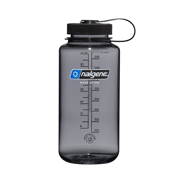 Gourde - Grande Ouverture -  1L - Grise - Bouchon Noir