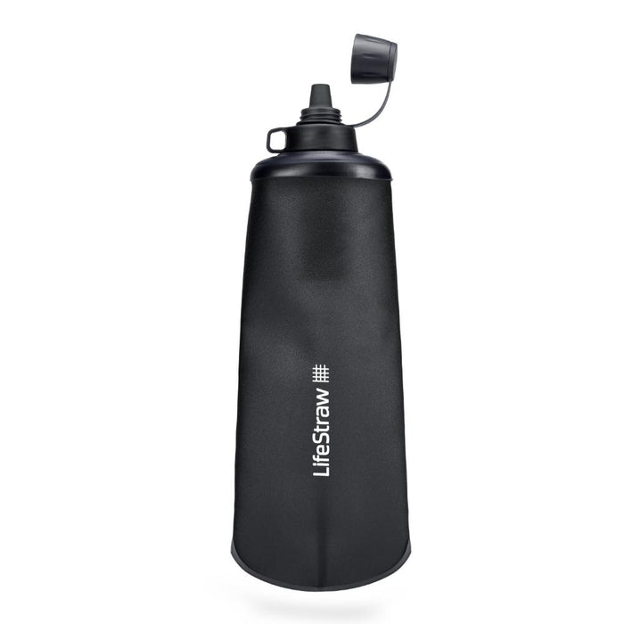 Gourde compacte Collapsible Squeeze 1L + Filtre - Noir