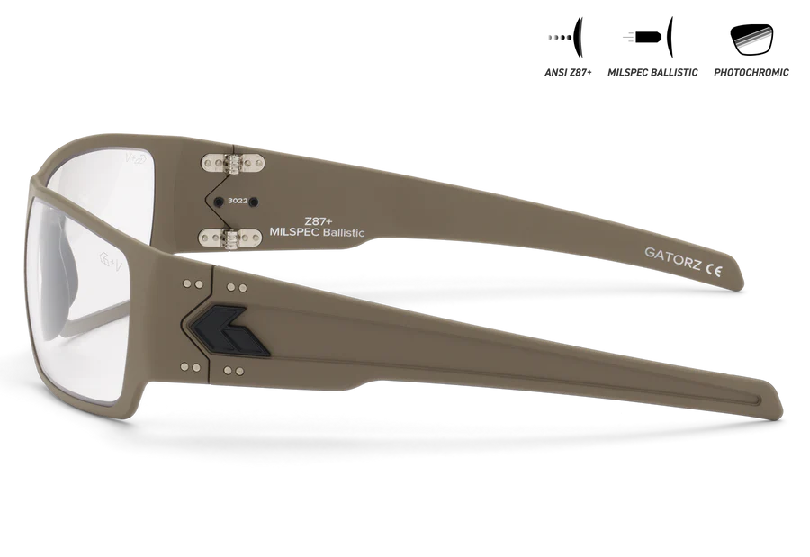 Lunettes Specter MILSPEC Ballistic - Photochromic w/ Anti-Fog (ANSI Z87+) - Tan Cerakote