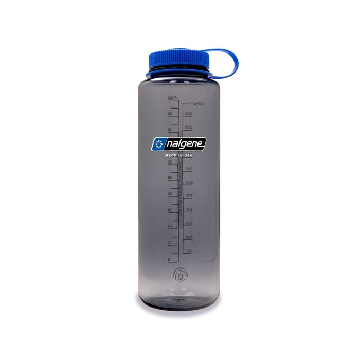Gourde - Grande Ouverture -  1,5L - Gris transparent - Bouchon Bleu