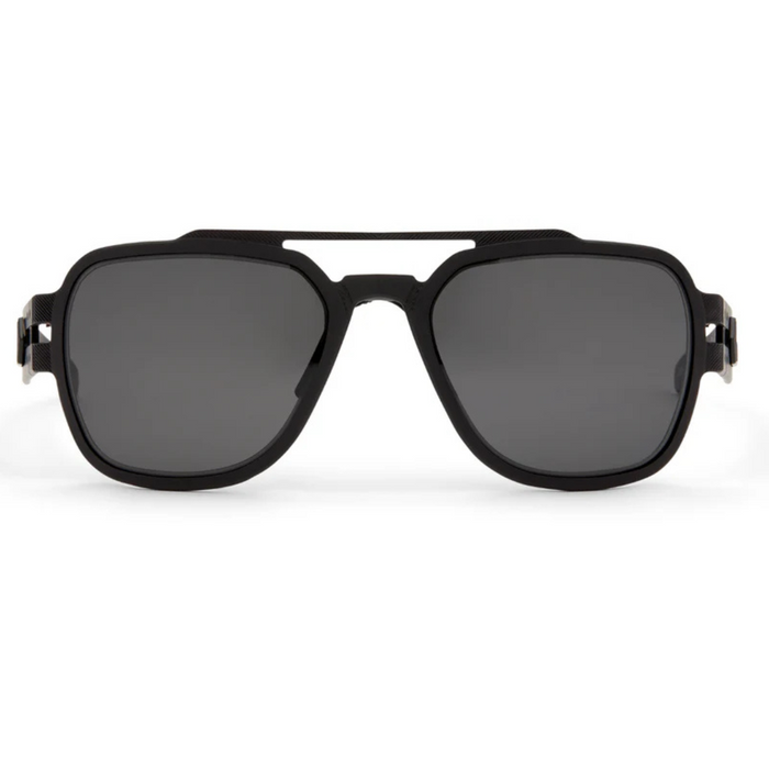 Lunettes de soleil Stark OPz (polarisé optimisé) - Anodisé noir avec le logo noir / Fumée OPZ