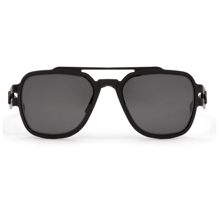 Lunettes de soleil Stark - Anodisé noir avec le logo noir / Fumée