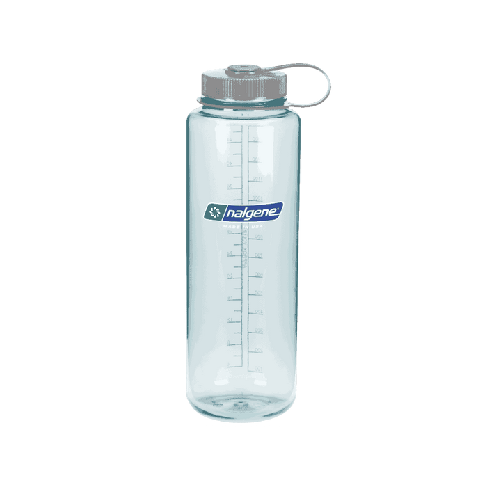 Gourde - Grande Ouverture -  1,5L - Bleu transparent - Bouchon Gris
