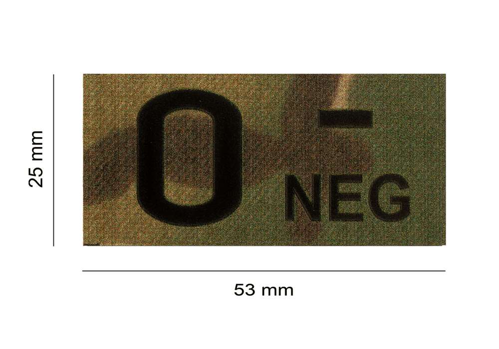 Patch Groupe Sanguin IR O Négatif Multicam - Clawgear Dimensions