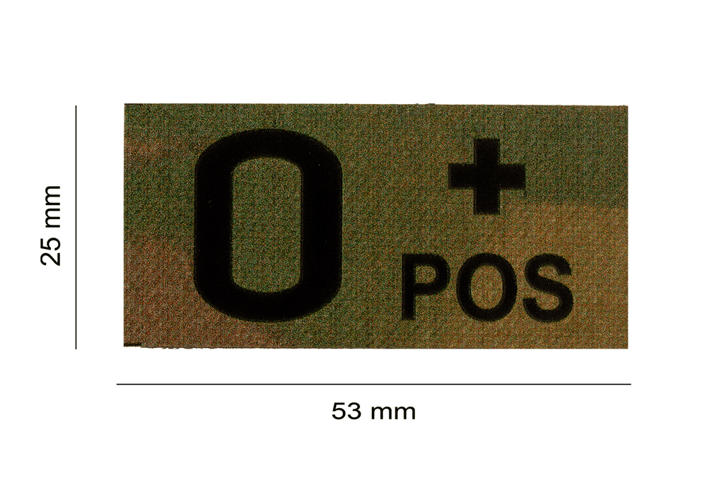 Patch Groupe Sanguin IR O Positif Multicam - Clawgear Dimensions