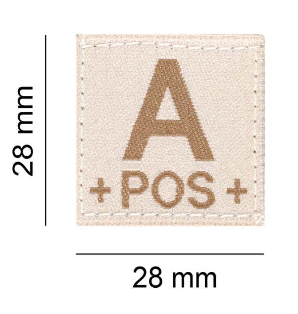 Patch Groupe Sanguin A Positif Tan - Clawgear Dimensions