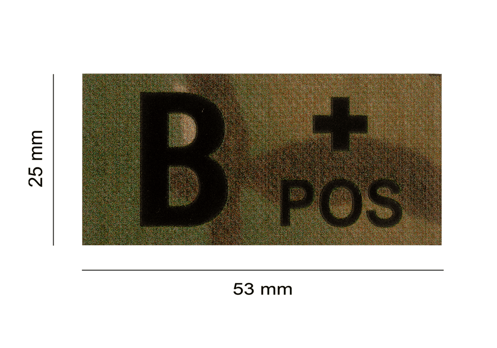 Patch Groupe Sanguin IR B Positif Multicam - Clawgear Dimensions