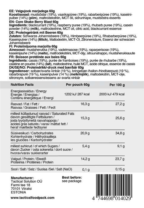 Ration de 3 Repas Golf - Tactical Foodpack nutrition