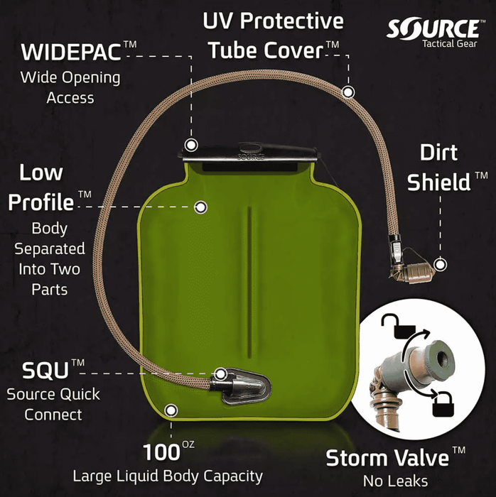 Réservoir d'hydratation Low profile Source WLPS - 3L - Foliage