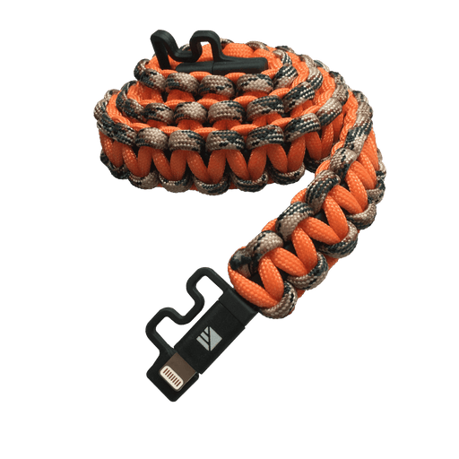 cable paracorde usb - usb c 60 cm orange camo