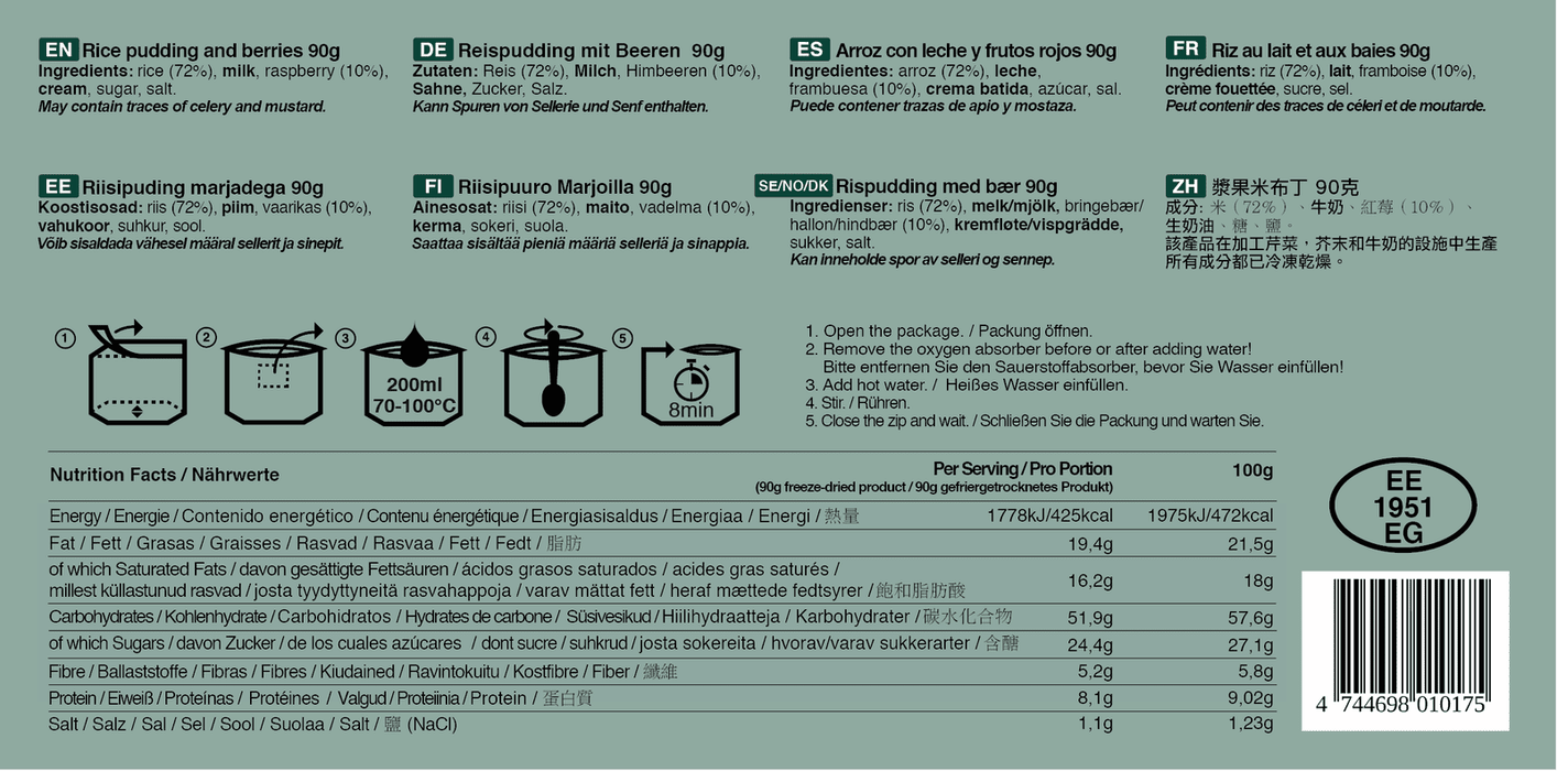 Ration de 3 Repas Hôtel - Tactical Foodpack nutrition