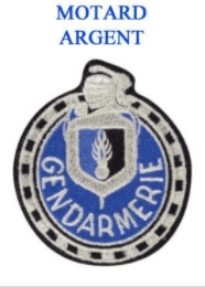 Écusson Gendarmerie Spécialité brodé : Motard Argent - DCA FRANCE