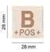 Patch Groupe Sanguin B Positif Tan - Clawgear  Dimensions