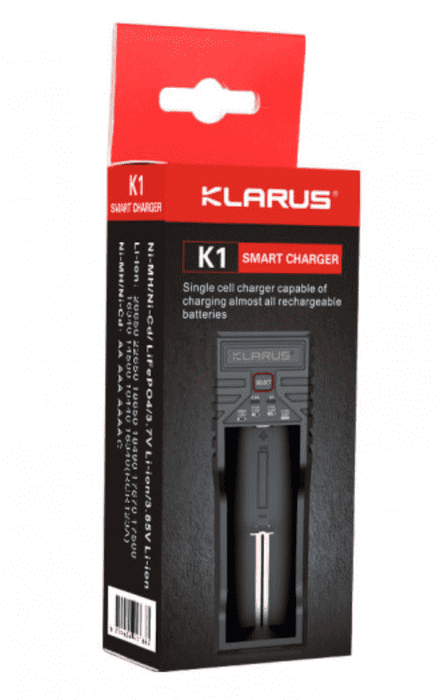 Chargeur pour 1 batterie rechargeable - Klarus boîte 