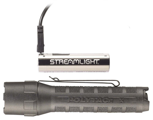 LAMPE STREAMLIGHT POLYTAC X USB - AVEC PILES RECHARGEABLES/CORDON USB - NOIR pile